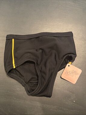 Details Dancewear Kids Black Brief with Neon Yellow Accent